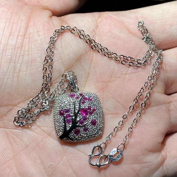 Cherry blossom set with earrings, pendant, and ring. Only size 8 available. - Picture 2 of 4